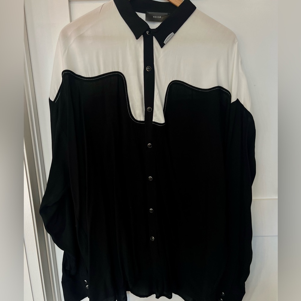 Men’s Kollar Racer snap up long sleeve shirt, size M